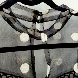 Parisian Polka Dot Mesh Black Baby Doll Dress